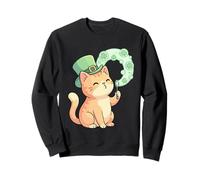 Divertido trébol de Burbujas de Gato irlandés del día de San Patricio Sudadera