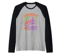 Divertido Tren Fantasma Loco-Motivo de Halloween Camiseta Manga Raglan