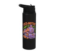 Divertido tren fantasma loco-motivo de Halloween Stainless Steel Insulated Water Bottle