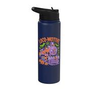 Divertido tren fantasma loco-motivo de Halloween Stainless Steel Insulated Water Bottle