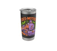 Divertido tren fantasma loco-motivo de Halloween Vaso térmico de acero inoxidable de doble pared