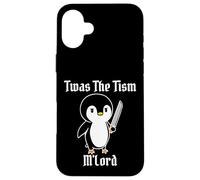 Divertido TWAS The Tism M'Lord Vintage Lindo pingüino Gen Z Meme Carcasa para iPhone 16 Plus