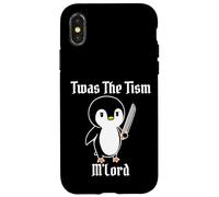 Divertido TWAS The Tism M'Lord Vintage Lindo pingüino Gen Z Meme Carcasa para iPhone X/XS