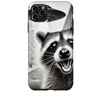 Divertido UFO Selfie Mapache Secuestro Alien Encuentro Humor Carcasa para iPhone 11 Pro Max