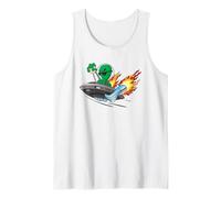 Divertido UFO UAP Alien Hotrod Platillo Volador Diseño de Dibujos Animados Camiseta sin Mangas