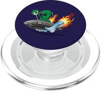 Divertido UFO UAP Alien Hotrod Platillo Volador Diseño de Dibujos Animados PopSockets PopGrip para MagSafe