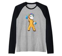 Divertido Unicornio de Kung Fu Camiseta Manga Raglan