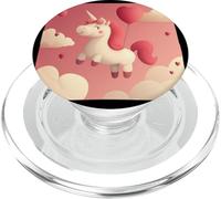 Divertido unicornio de San Valentín para un ambiente mágico de amor PopSockets PopGrip para MagSafe