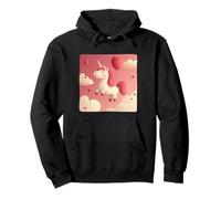 Divertido unicornio de San Valentín para un ambiente mágico de amor Sudadera con Capucha