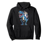 Divertido Unicornio Montando Dinosaurio Rugido T-Rex para niños Sudadera con Capucha