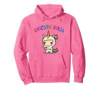 Divertido Unicornio Ninja cumpleaños niña Equipo Princesa tripulación Rosa Sudadera con Capucha