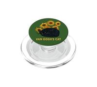 Divertido Van Gogh Girasoles Cat Meme Van Gogh Art Graphic PopSockets PopGrip para MagSafe