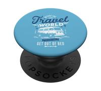 Divertido Van Travel Camping Life Levantarse de la Cama Vintage PopSockets PopGrip Adhesivo