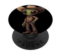 Divertido vaquero alienígena para un estilo fuera de este mundo PopSockets PopGrip Adhesivo