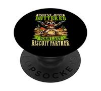 Divertido Vaquero Mapache Que acabas de Untar tu última Galleta PopSockets PopGrip Adhesivo