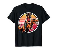 Divertido Vaquero Pastor Belga Montando Un T-Rex Camiseta