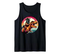 Divertido Vaquero Pastor Belga Montando Un T-Rex Camiseta sin Mangas