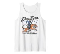 Divertido Vaquero Retro de Easy Tiger Montando un Tigre Camiseta sin Mangas