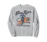Divertido Vaquero Retro de Easy Tiger Montando un Tigre Sudadera
