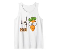 Divertido Vegetal Zanahoria I Like It Raw Vegan Lifestyle Camiseta sin Mangas