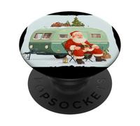 Divertido vehículo de Camping en Navidad con Papá Noel PopSockets PopGrip Adhesivo