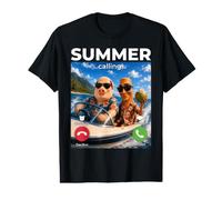 Divertido Verano Llamando John Pork Tung Sahur Speedboat Videollamada Camiseta gráfica económica