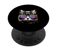 Divertido vestido para amantes de los gatos del Congo con bandera de la DRC PopSockets PopGrip Adhesivo