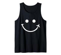 Divertido Viajero Avión Sonrisa, Amor Viaje Avión Viajando Camiseta sin Mangas