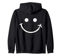Divertido Viajero Avión Sonrisa, Amor Viaje Avión Viajando Sudadera con Capucha
