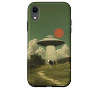 Divertido Vintage Japonés OVNI Alien Abduction Vaca Niños Adultos Carcasa para iPhone XR