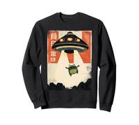 Divertido Vintage japonés Rana abdicación OVNI Alien Gráfico Sudadera
