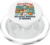 Divertido Vintage Mujer Cocinar Porque el Asesinato es incorrecto PopSockets PopGrip para MagSafe