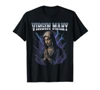 Divertido Virgen María Cringy Meme Cristiano Sobrecargado Camiseta