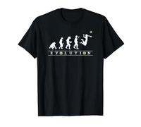 Divertido Voleibol para niñas, evolución de Voleibol Camiseta gráfica económica, Hombre, Negro, S