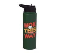 Divertido Wok Cocinar Juego de palabras Chef Comida china Stainless Steel Insulated Water Bottle