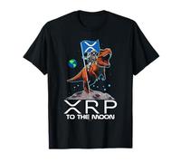 Divertido XRP T Rex & Astronauta Crypto Novio Novia Camiseta
