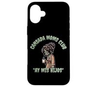 Divertido y aterrador Halloween Cansada Moms Club Ay Mis Hijos Carcasa para iPhone 16 Plus