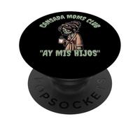 Divertido y aterrador Halloween Cansada Moms Club Ay Mis Hijos PopSockets PopGrip Adhesivo