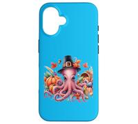 Divertido y caprichoso Octo-Peregrino de Acción de Gracias - Pulpo Carcasa para iPhone 16