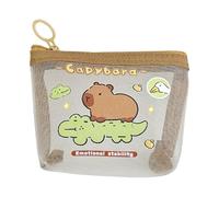 Divertido y hermoso bolso de malla de malla de capibara transpirable bolsa de malla ideal para mantener sus cosas pequeñas y ordenadas cartera capibara, b, Belleza masiva