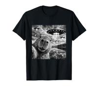 Divertido y Lindo Capibara con un ovni, Selfie, conspiración de Naves alienígenas Camiseta