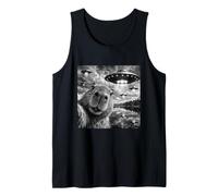 Divertido y Lindo Capibara con un ovni, Selfie, conspiración de Naves alienígenas Camiseta sin Mangas