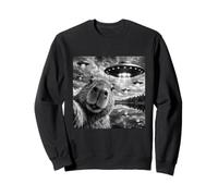 Divertido y Lindo Capibara con un ovni, Selfie, conspiración de Naves alienígenas Sudadera