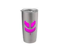 Divertido y lindo color fucsia de malva 3D SmilingFace Vaso térmico de acero inoxidable de doble pared