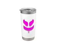 Divertido y lindo color fucsia de malva 3D SmilingFace Vaso térmico de acero inoxidable de doble pared