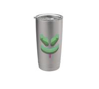 Divertido y lindo malva 3D SmilingFace 2 Verdes Vaso térmico de acero inoxidable de doble pared