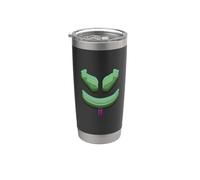 Divertido y lindo malva 3D SmilingFace 2 Verdes Vaso térmico de acero inoxidable de doble pared