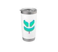 Divertido y lindo malva 3D SmilingFace Azul|Aqua Colors Vaso térmico de acero inoxidable de doble pared