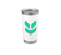 Divertido y lindo malva 3D SmilingFace Azul|Verde|Aqua Colors Vaso térmico de acero inoxidable de doble pared