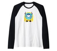 Divertido y Lindo Monstruo Feliz Risa diseño ama abrazar Camiseta Manga Raglan